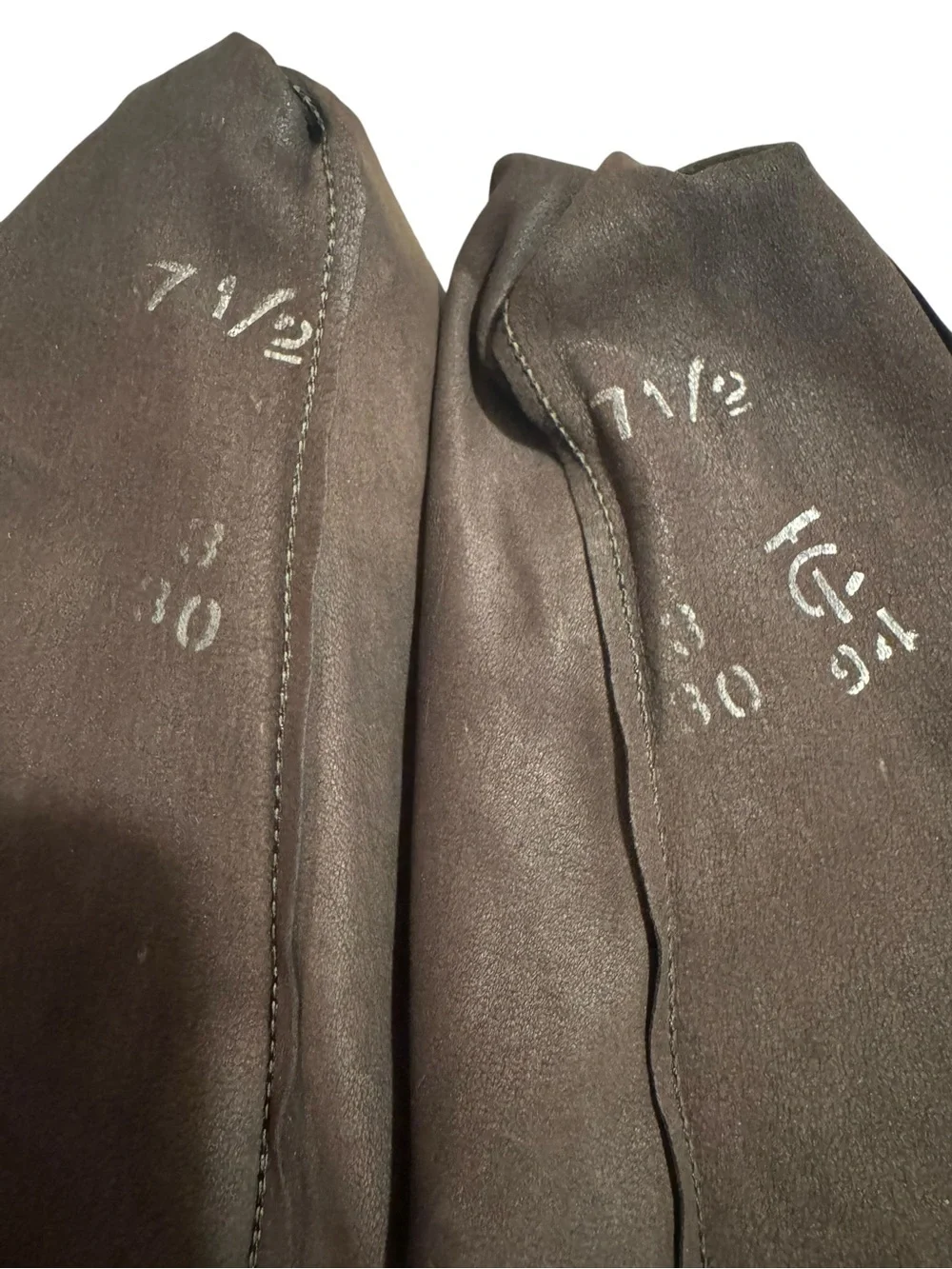 VTG Brown Nubuck Leather Unlined Forearm Gloves Womens 7.5 Meyers Make Polava